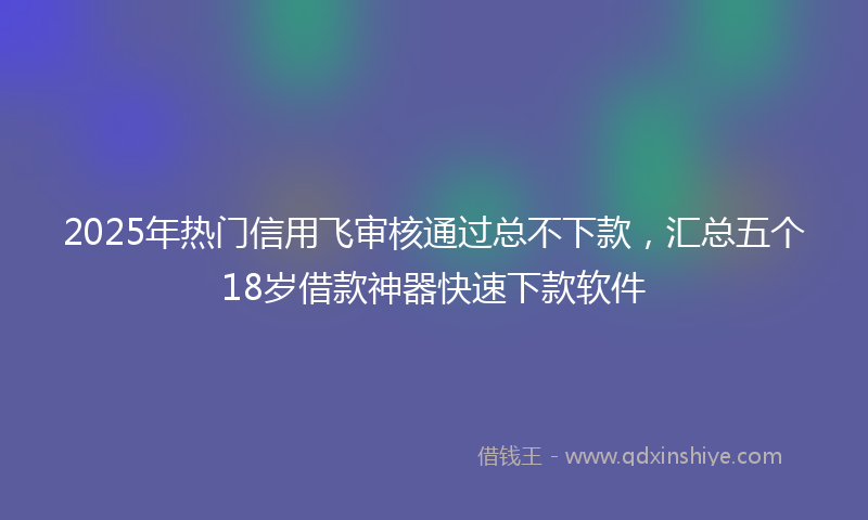 2025年热门信用飞审核通过总不下款，汇总五个18岁借款神器快速下款软件