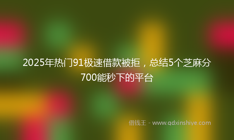 2025年热门91极速借款被拒，总结5个芝麻分700能秒下的平台