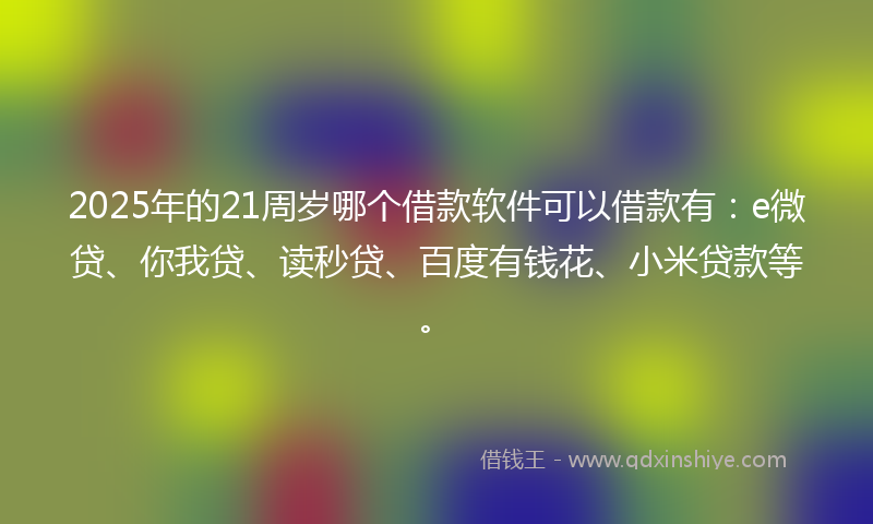 2025年的21周岁哪个借款软件可以借款有：e微贷、你我贷、读秒贷、百度有钱花、小米贷款等。