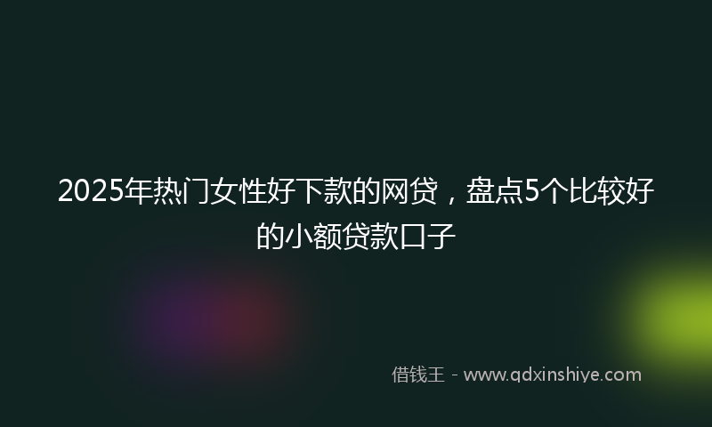 2025年热门女性好下款的网贷，盘点5个比较好的小额贷款口子