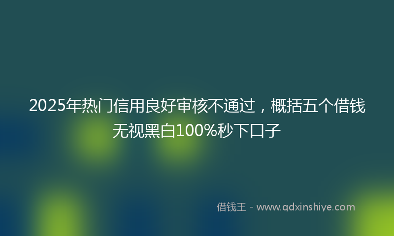 2025年热门信用良好审核不通过，概括五个借钱无视黑白100%秒下口子