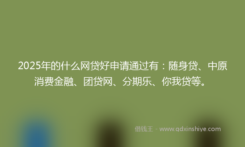 2025年的什么网贷好申请通过有：随身贷、中原消费金融、团贷网、分期乐、你我贷等。
