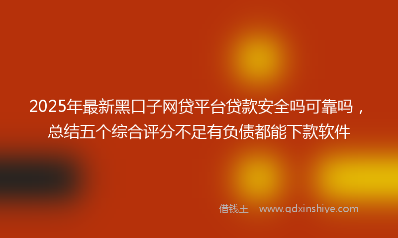 2025年最新黑口子网贷平台贷款安全吗可靠吗，总结五个综合评分不足有负债都能下款软件