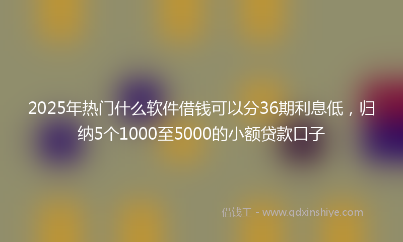 2025年热门什么软件借钱可以分36期利息低，归纳5个1000至5000的小额贷款口子