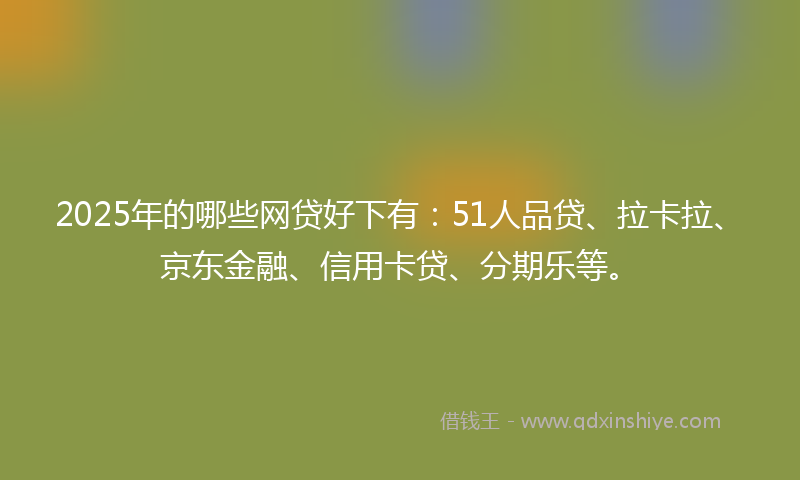 2025年的哪些网贷好下有：51人品贷、拉卡拉、京东金融、信用卡贷、分期乐等。