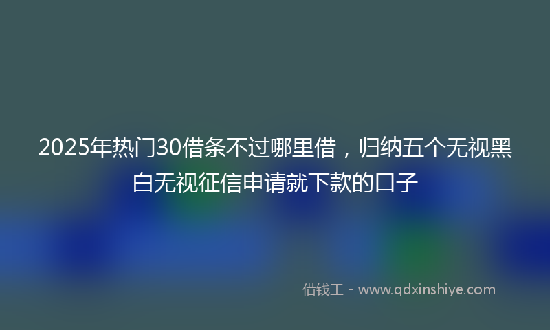 2025年热门30借条不过哪里借，归纳五个无视黑白无视征信申请就下款的口子