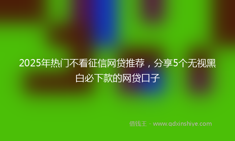 2025年热门不看征信网贷推荐，分享5个无视黑白必下款的网贷口子