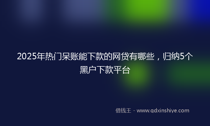 2025年热门呆账能下款的网贷有哪些，归纳5个黑户下款平台