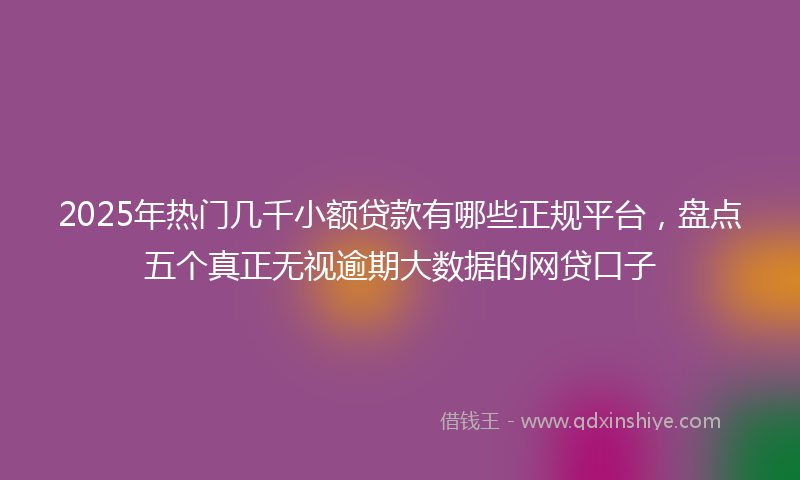 2025年热门几千小额贷款有哪些正规平台，盘点五个真正无视逾期大数据的网贷口子