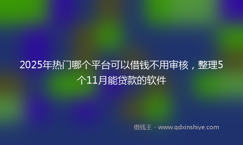 2025年热门哪个平台可以借钱不用审核，整理5个11月能贷款的软件