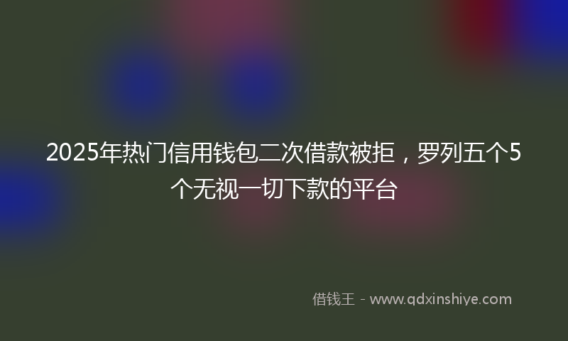 2025年热门信用钱包二次借款被拒，罗列五个5个无视一切下款的平台