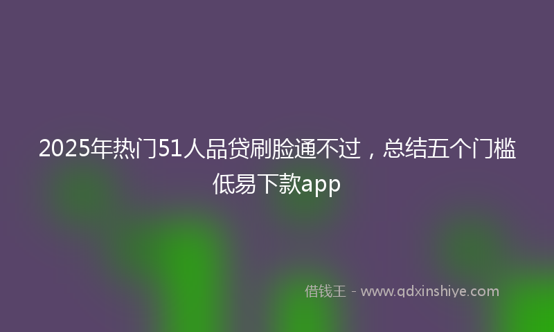 2025年热门51人品贷刷脸通不过，总结五个门槛低易下款app