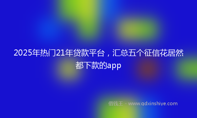 2025年热门21年贷款平台，汇总五个征信花居然都下款的app