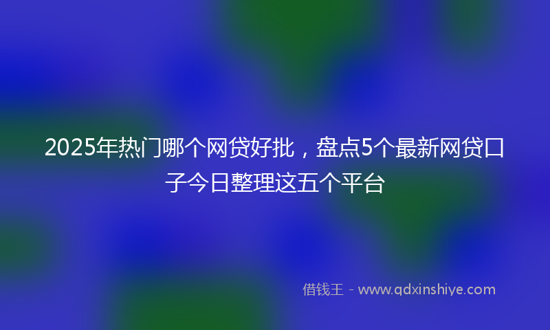 2025年热门哪个网贷好批，盘点5个最新网贷口子今日整理这五个平台
