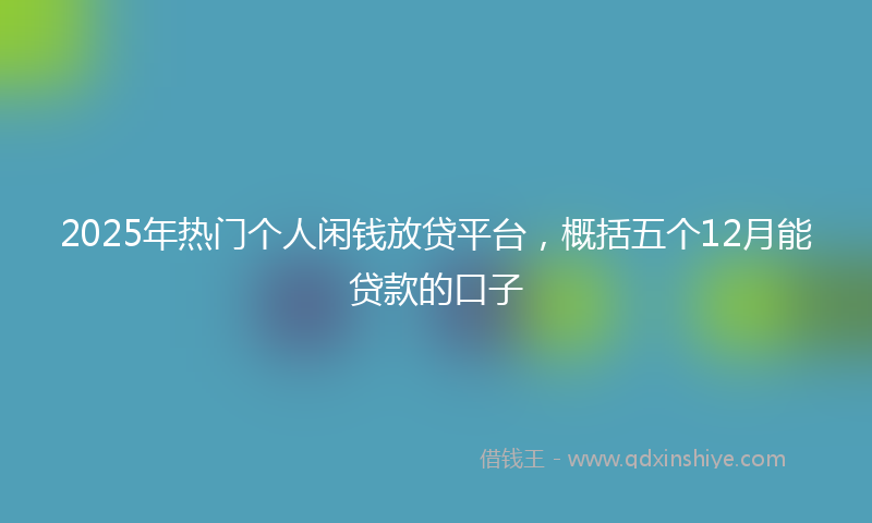 2025年热门个人闲钱放贷平台，概括五个12月能贷款的口子