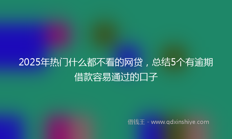 2025年热门什么都不看的网贷，总结5个有逾期借款容易通过的口子