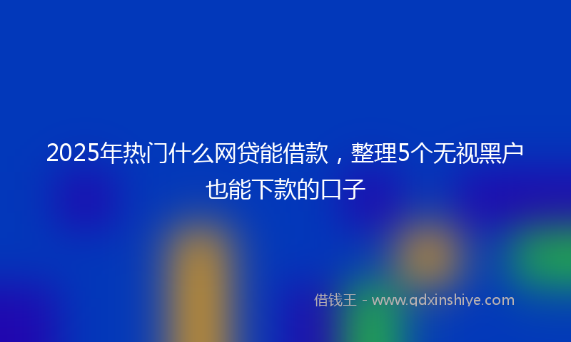 2025年热门什么网贷能借款，整理5个无视黑户也能下款的口子