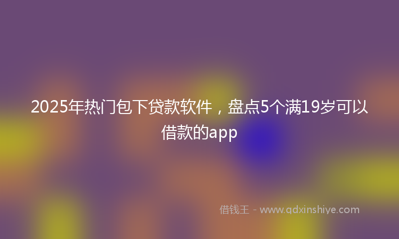2025年热门包下贷款软件，盘点5个满19岁可以借款的app