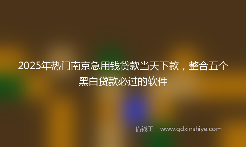 2025年热门南京急用钱贷款当天下款，整合五个黑白贷款必过的软件