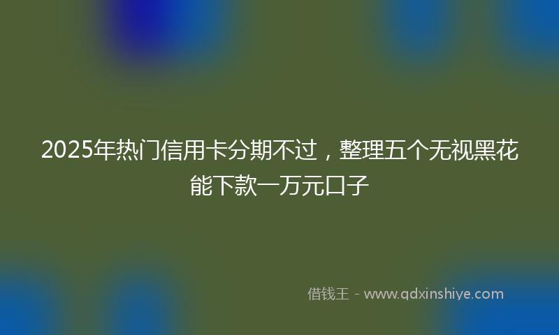 2025年热门信用卡分期不过，整理五个无视黑花能下款一万元口子
