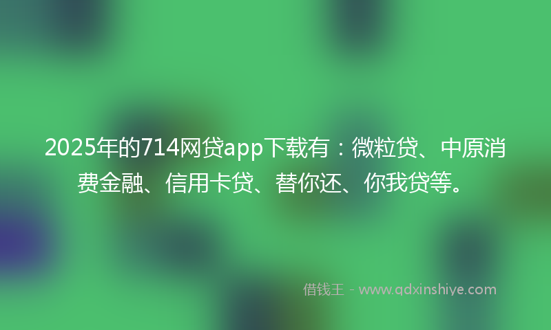 2025年的714网贷app下载有：微粒贷、中原消费金融、信用卡贷、替你还、你我贷等。