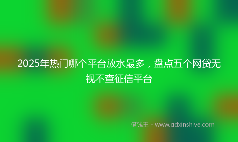 2025年热门哪个平台放水最多，盘点五个网贷无视不查征信平台