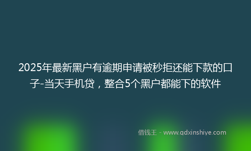 2025年最新黑户有逾期申请被秒拒还能下款的口子-当天手机贷，整合5个黑户都能下的软件