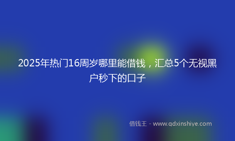 2025年热门16周岁哪里能借钱，汇总5个无视黑户秒下的口子