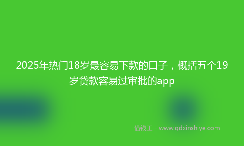 2025年热门18岁最容易下款的口子，概括五个19岁贷款容易过审批的app
