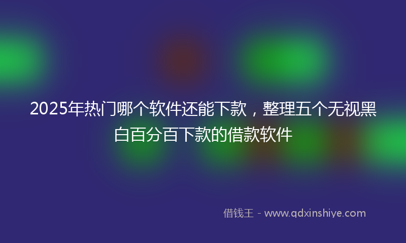 2025年热门哪个软件还能下款，整理五个无视黑白百分百下款的借款软件
