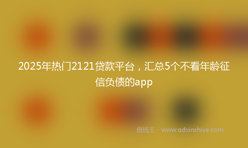 2025年热门2121贷款平台，汇总5个不看年龄征信负债的app