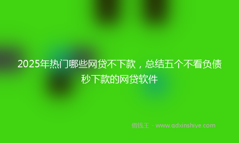 2025年热门哪些网贷不下款，总结五个不看负债秒下款的网贷软件