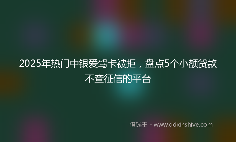 2025年热门中银爱驾卡被拒，盘点5个小额贷款不查征信的平台