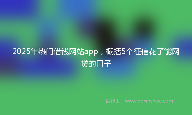 2025年热门借钱网站app，概括5个征信花了能网贷的口子