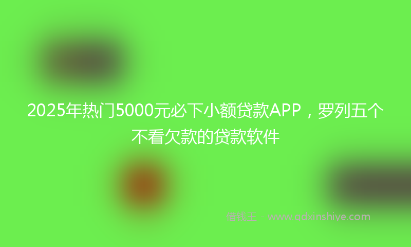 2025年热门5000元必下小额贷款APP，罗列五个不看欠款的贷款软件