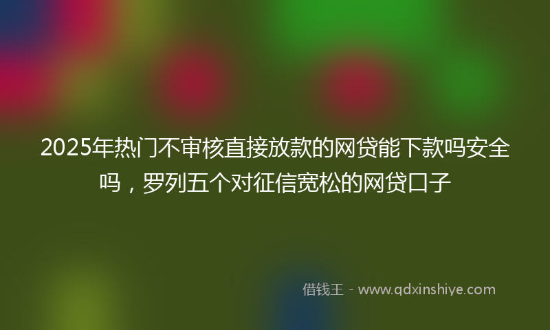2025年热门不审核直接放款的网贷能下款吗安全吗，罗列五个对征信宽松的网贷口子