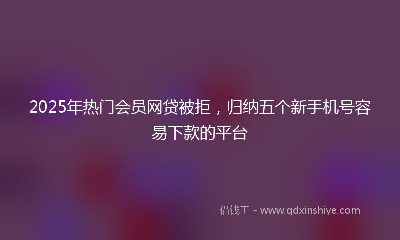 2025年热门会员网贷被拒，归纳五个新手机号容易下款的平台