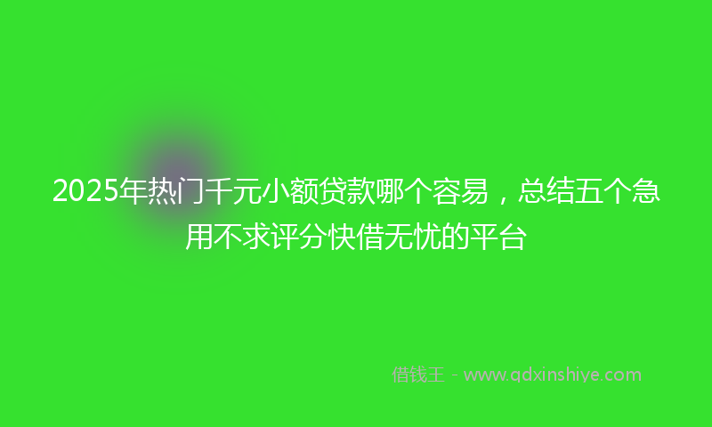 2025年热门千元小额贷款哪个容易，总结五个急用不求评分快借无忧的平台