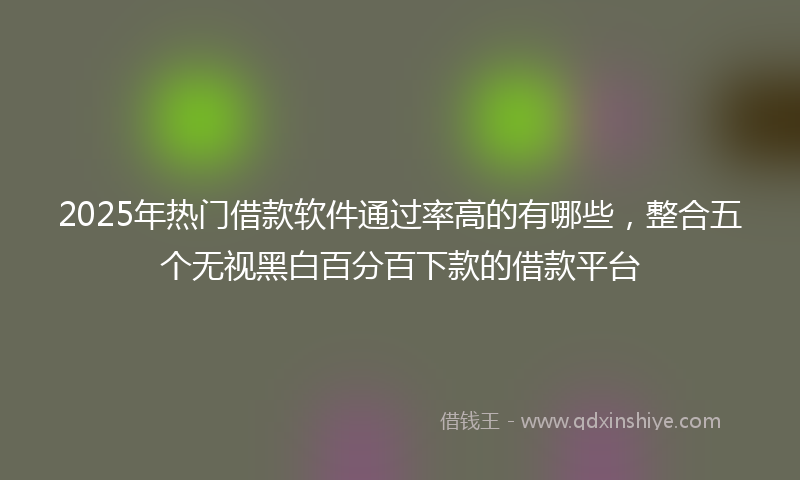 2025年热门借款软件通过率高的有哪些，整合五个无视黑白百分百下款的借款平台