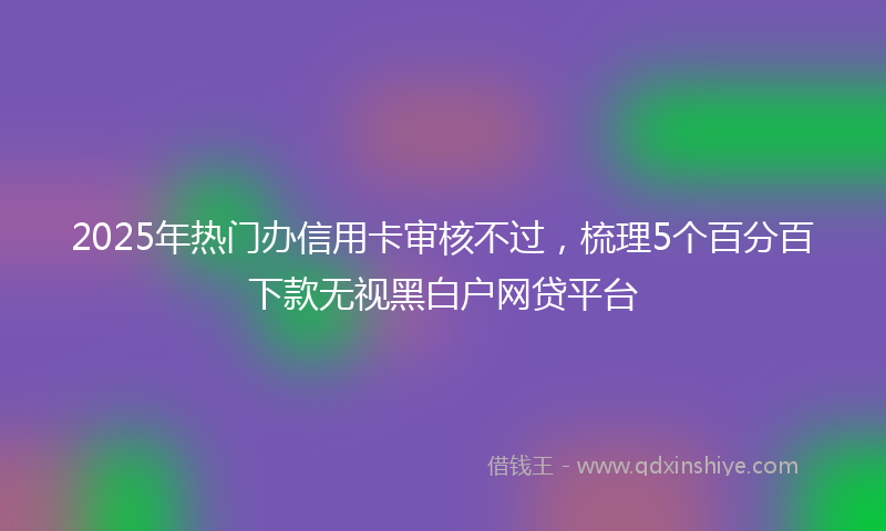 2025年热门办信用卡审核不过，梳理5个百分百下款无视黑白户网贷平台