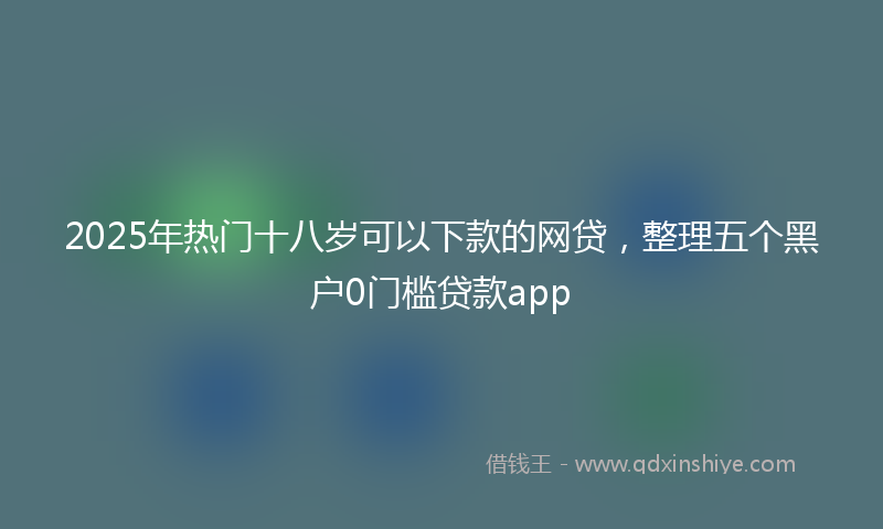 2025年热门十八岁可以下款的网贷，整理五个黑户0门槛贷款app