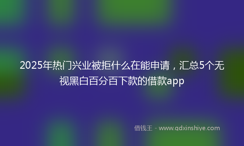2025年热门兴业被拒什么在能申请，汇总5个无视黑白百分百下款的借款app