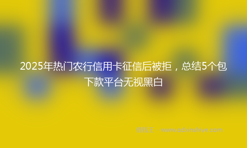 2025年热门农行信用卡征信后被拒，总结5个包下款平台无视黑白