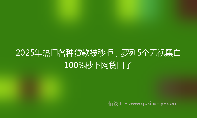 2025年热门各种贷款被秒拒，罗列5个无视黑白100%秒下网贷口子