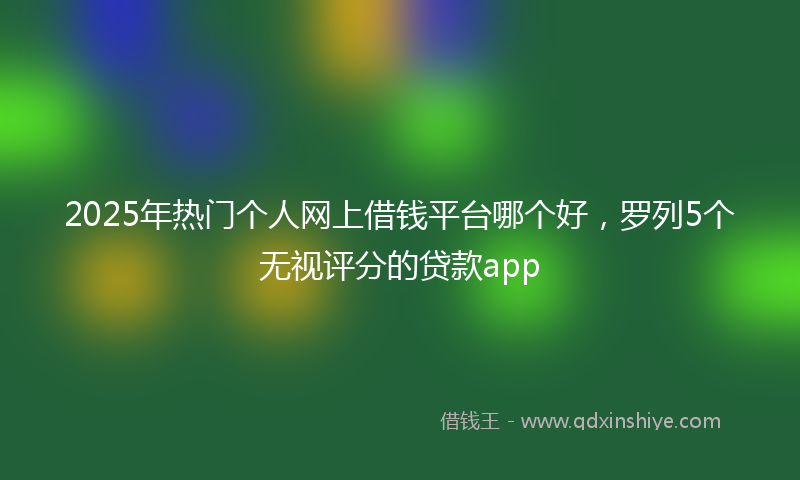 2025年热门个人网上借钱平台哪个好，罗列5个无视评分的贷款app