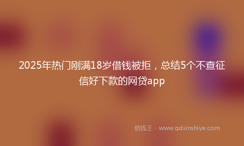 2025年热门刚满18岁借钱被拒，总结5个不查征信好下款的网贷app