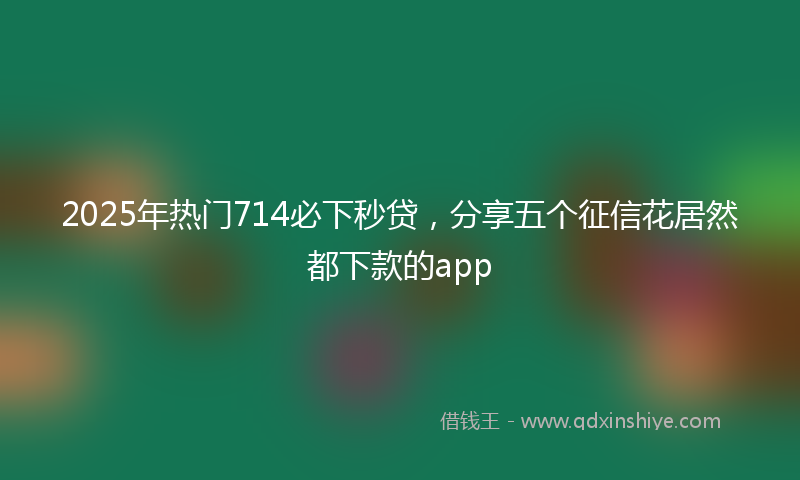 2025年热门714必下秒贷，分享五个征信花居然都下款的app
