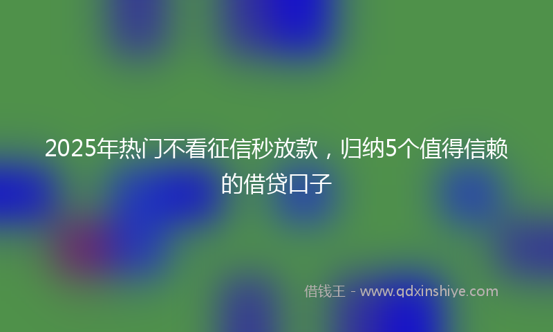 2025年热门不看征信秒放款，归纳5个值得信赖的借贷口子