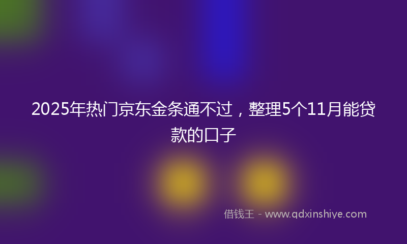 2025年热门京东金条通不过，整理5个11月能贷款的口子