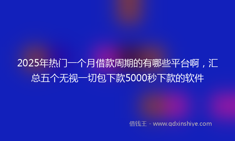 2025年热门一个月借款周期的有哪些平台啊，汇总五个无视一切包下款5000秒下款的软件